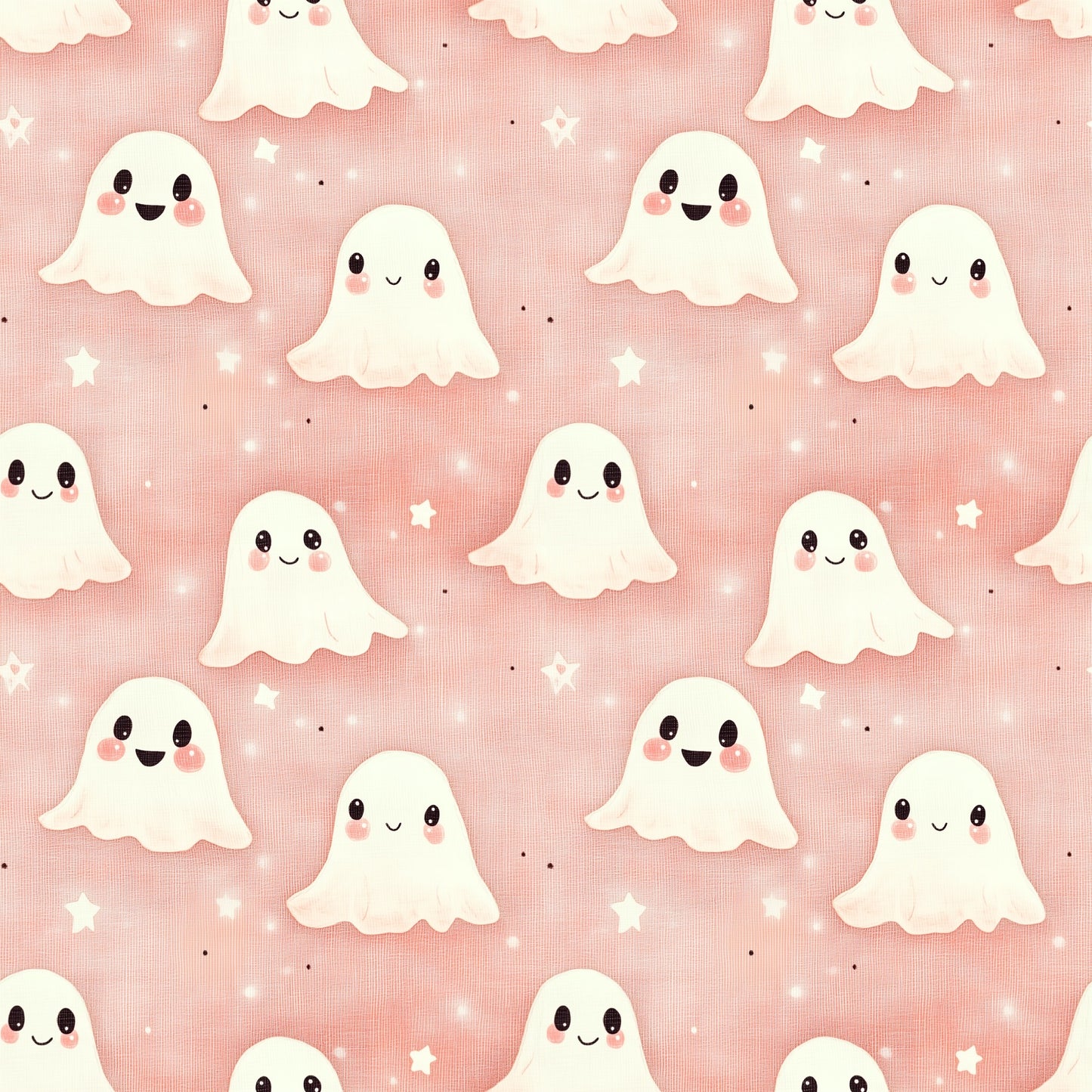 Pink Ghosts Halloween Digital Seamless Pattern