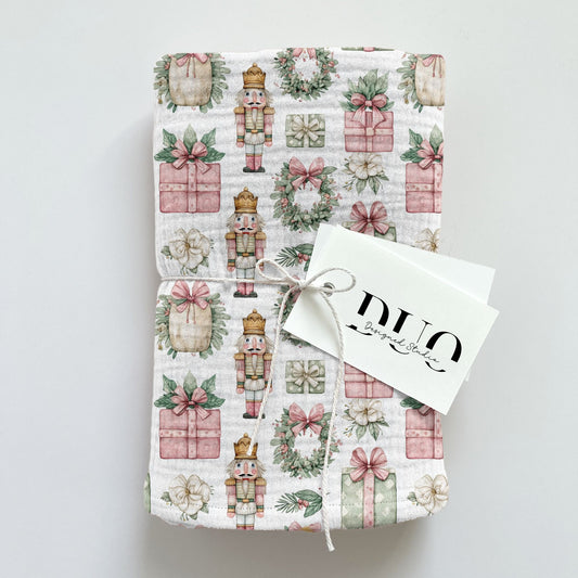 Pink Presents & Nutcracker Digital Seamless Pattern