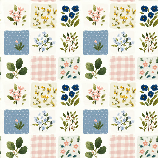 Pink Gingham Patches Digital Seamless Pattern
