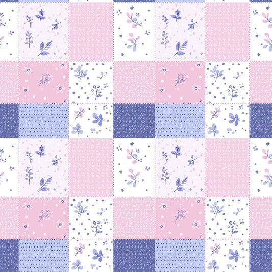 Pink Lilac Floral Quilt Digital Seamless Pattern
