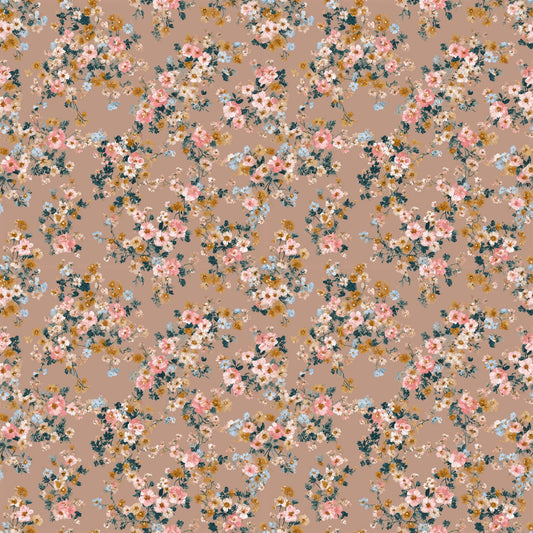 Pink Mocha Floral Digital Seamless Pattern