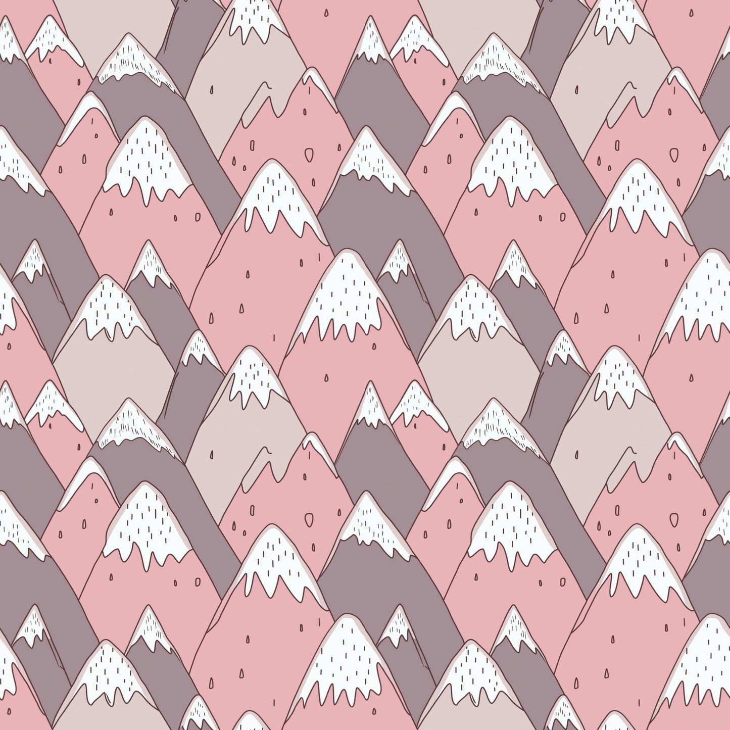 Pink Mountains Digital Seamless Pattern
