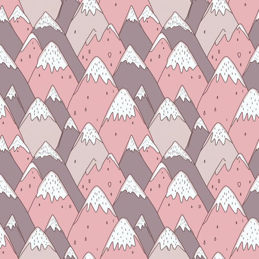 Pink Mountains Digital Seamless Pattern