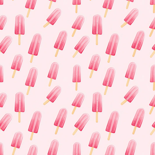 Pink Popsicles Digital Seamless Pattern
