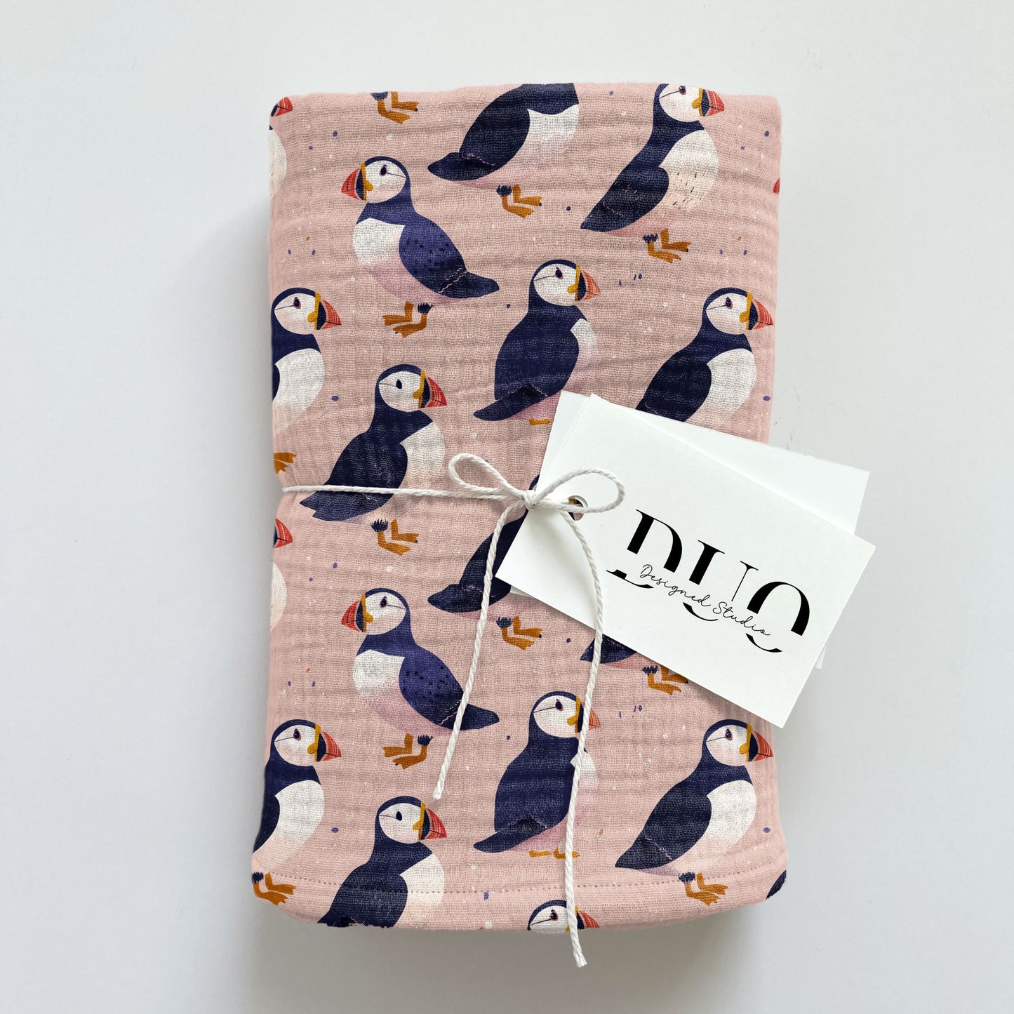 Pink Puffins Digital Seamless Pattern