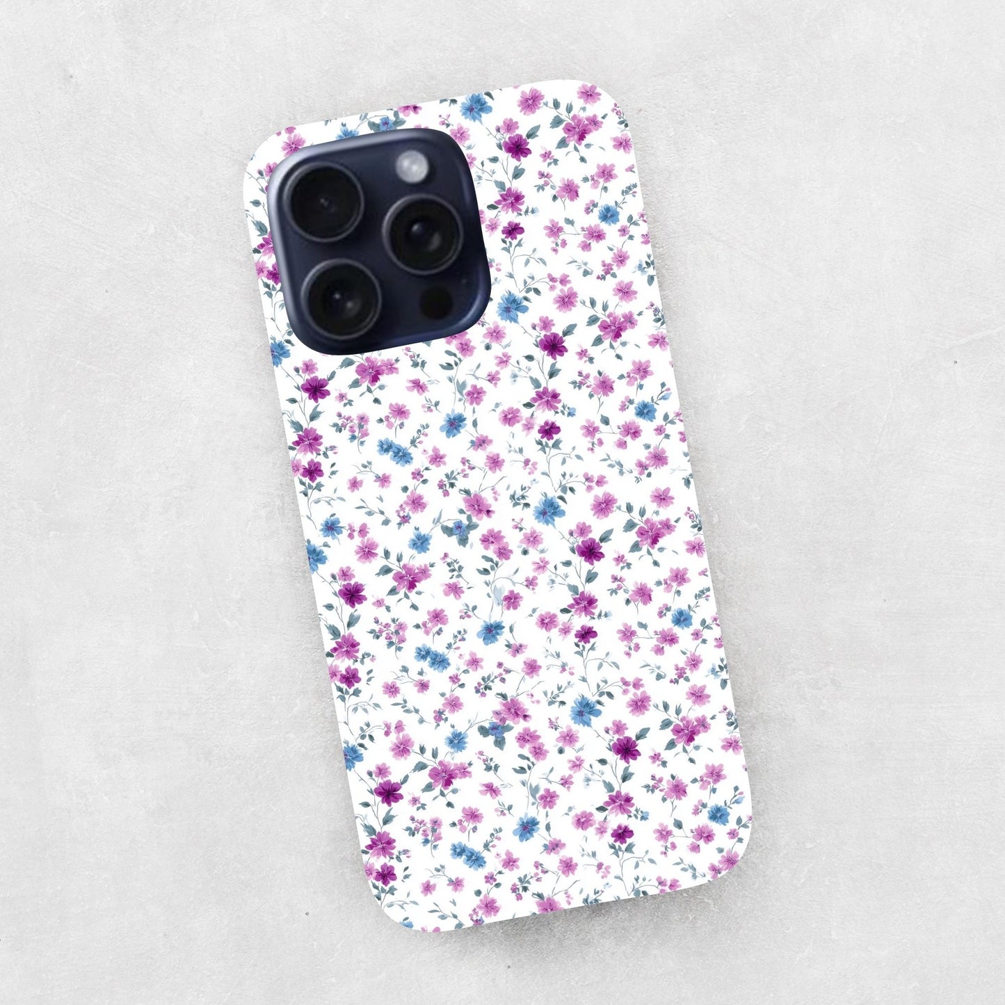 Pink Purple Ditsy Floral Digital Seamless Pattern