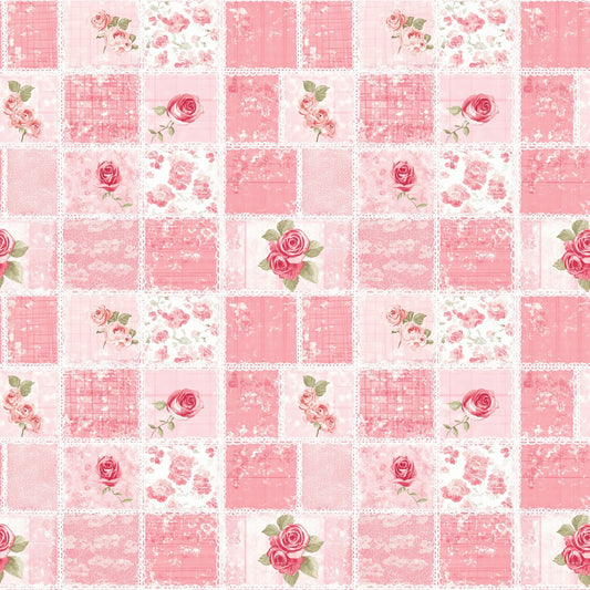 Pink Patchwork Quilt Digital Seamless Pattern