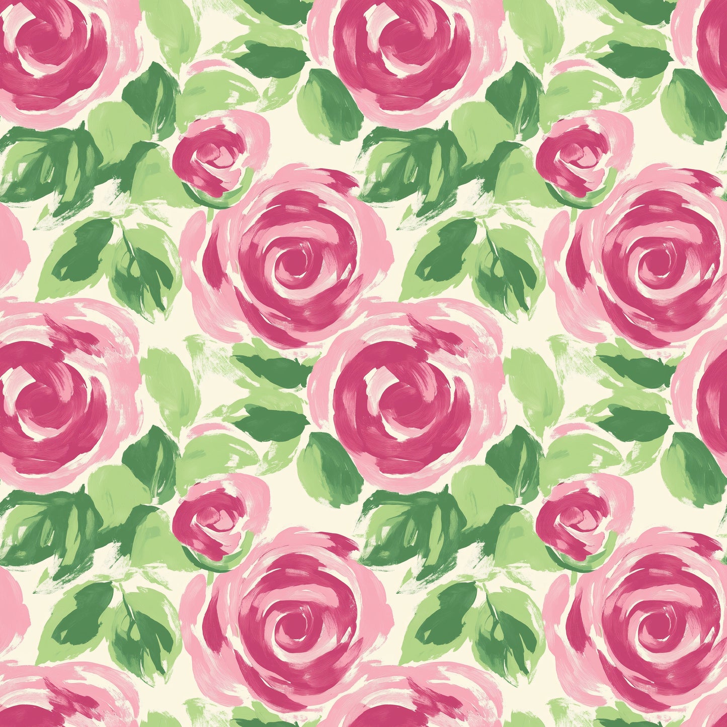 Pink Roses Oil Painting Digital Seamless Pattern