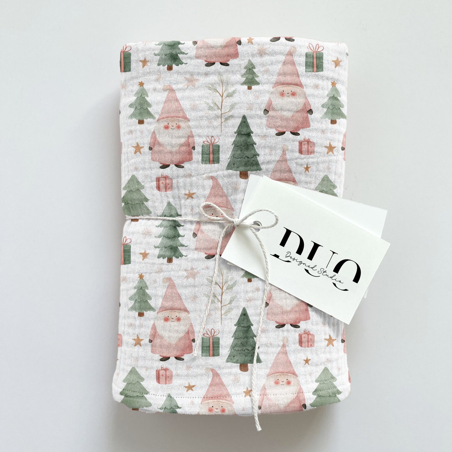 Pink Santa Forest Digital Seamless Pattern