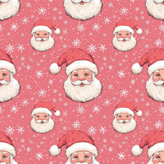 Pink Santas Digital Seamless Pattern