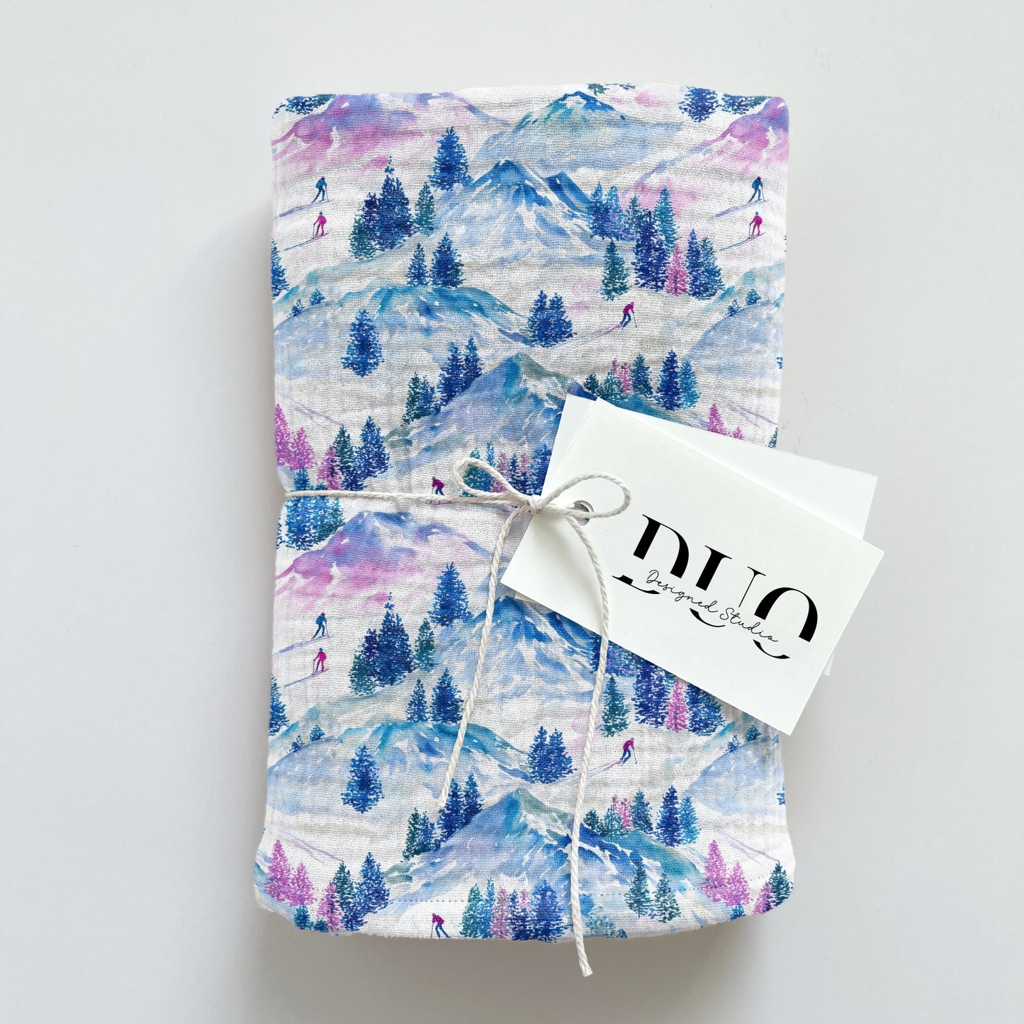 Pink Ski Slopes Digital Seamless Pattern