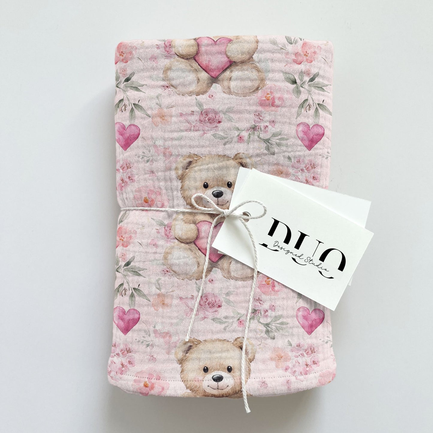 Pink Teddy Hearts Digital Seamless Pattern