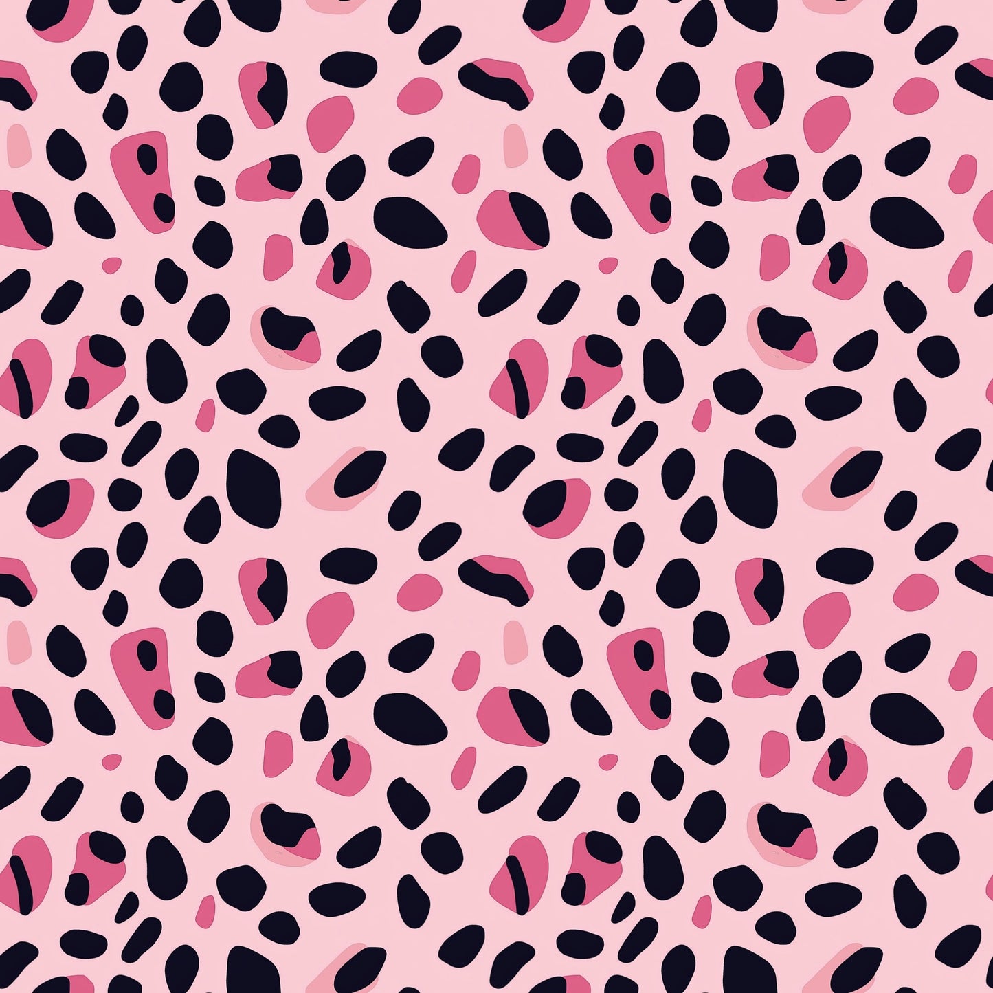 Pink & Black Spots Digital Seamless Pattern