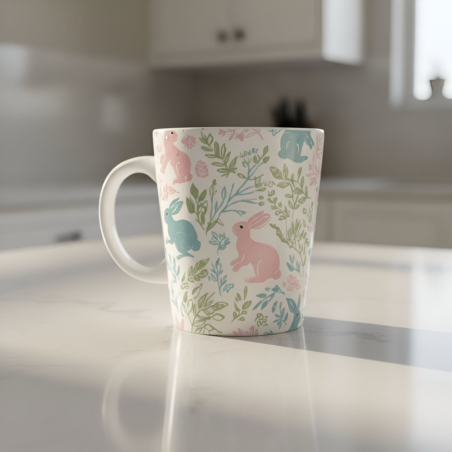 Pink & Blue Bunnies Digital Seamless Pattern
