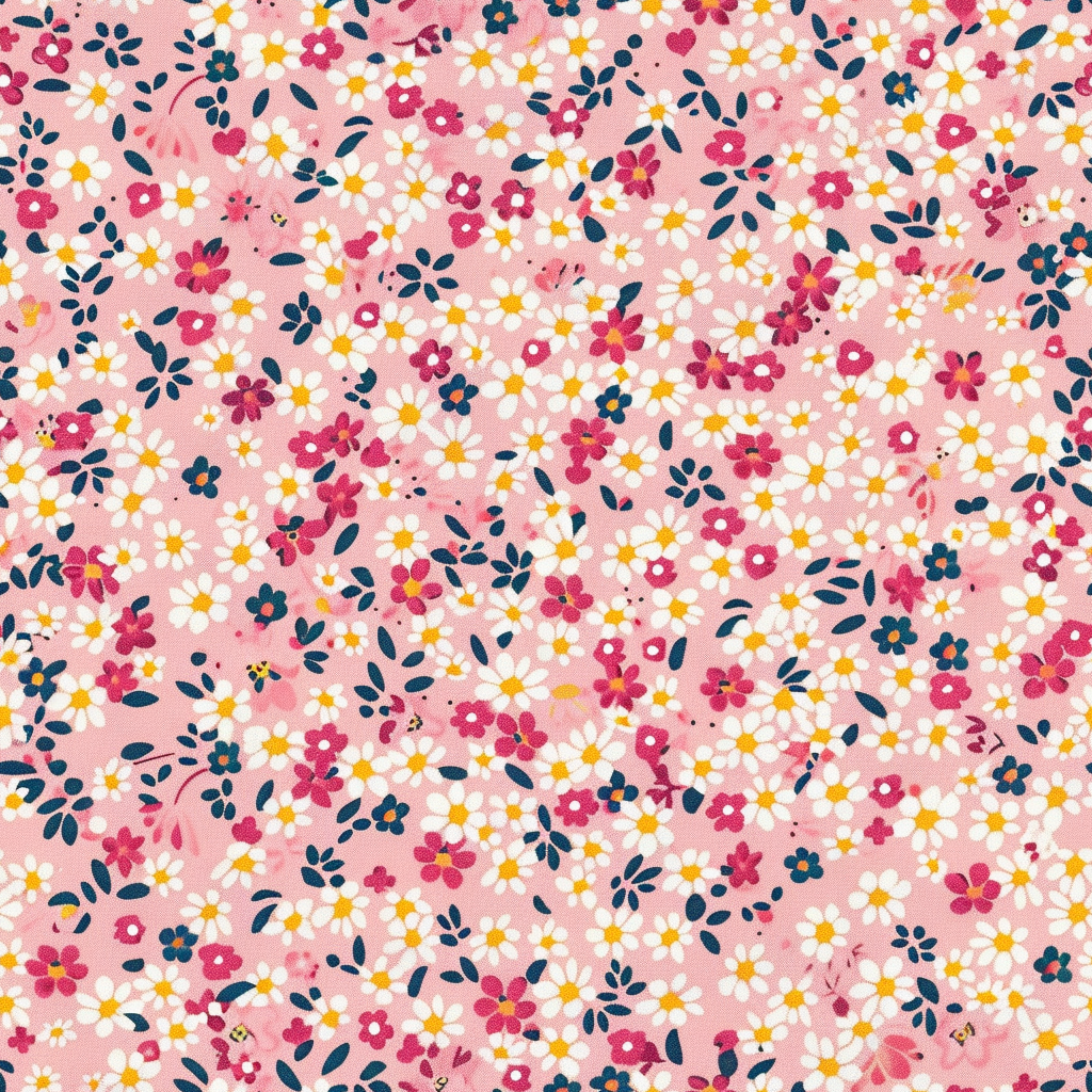 Pink Daisy Digital Seamless Pattern