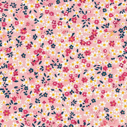 Pink Daisy Digital Seamless Pattern