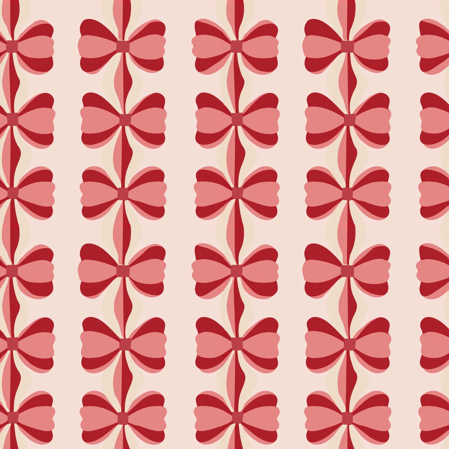 Red & Pink Bows Digital Seamless Pattern