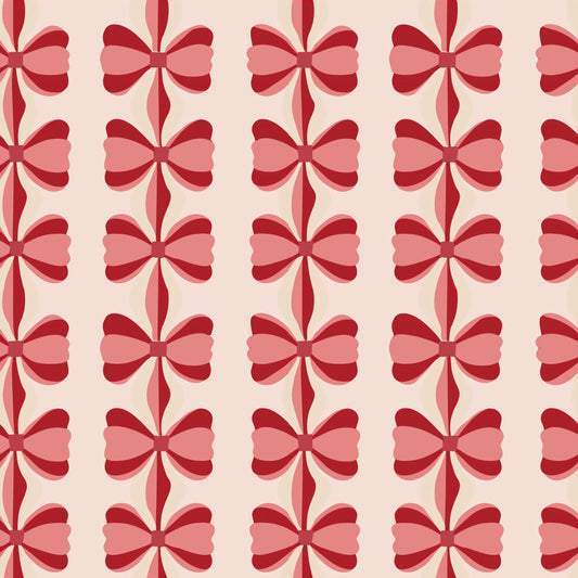 Red & Pink Bows Digital Seamless Pattern