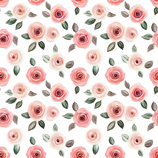Pink Floral Digital Seamless Pattern