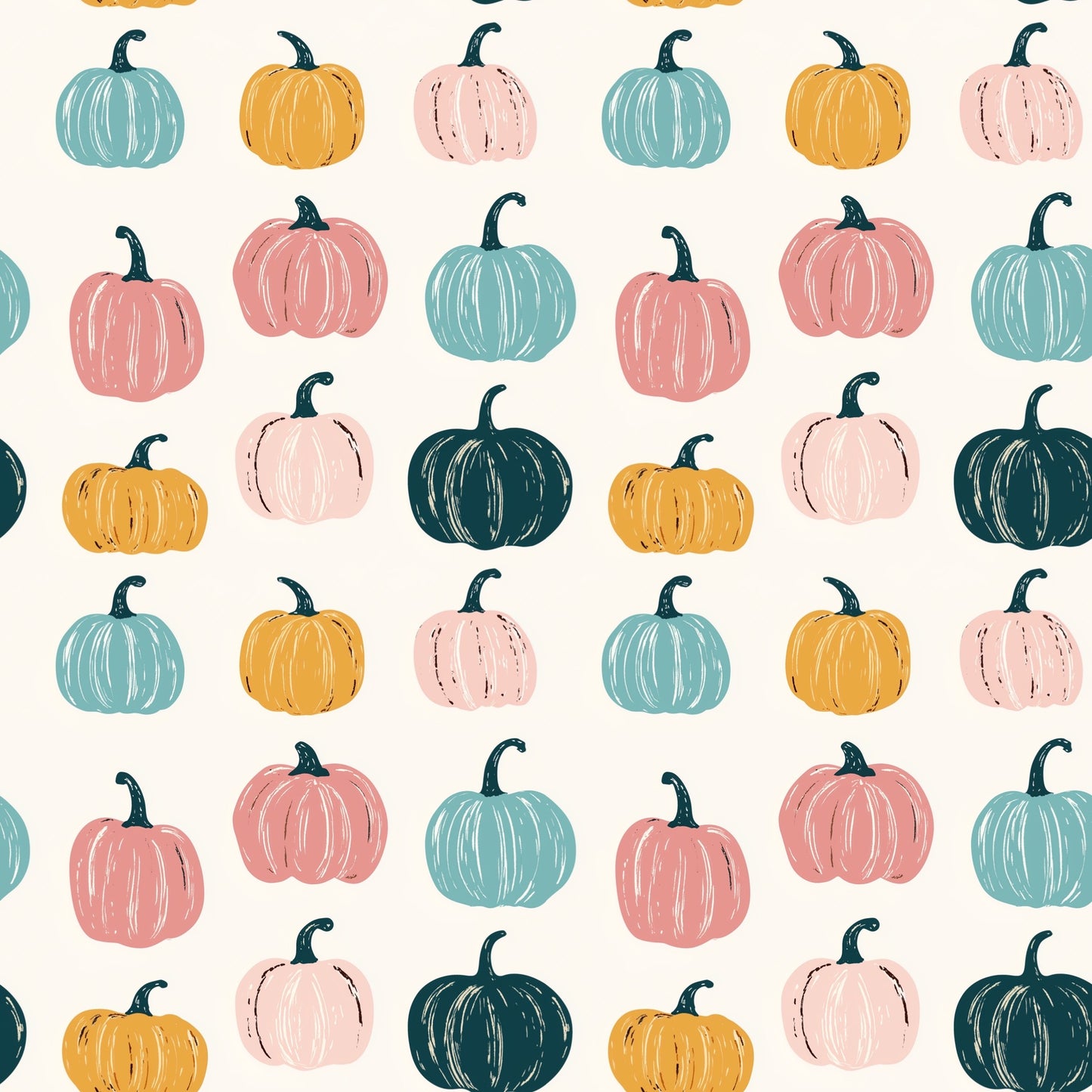 Coloured Pumpkins Digital Seamless Pattern