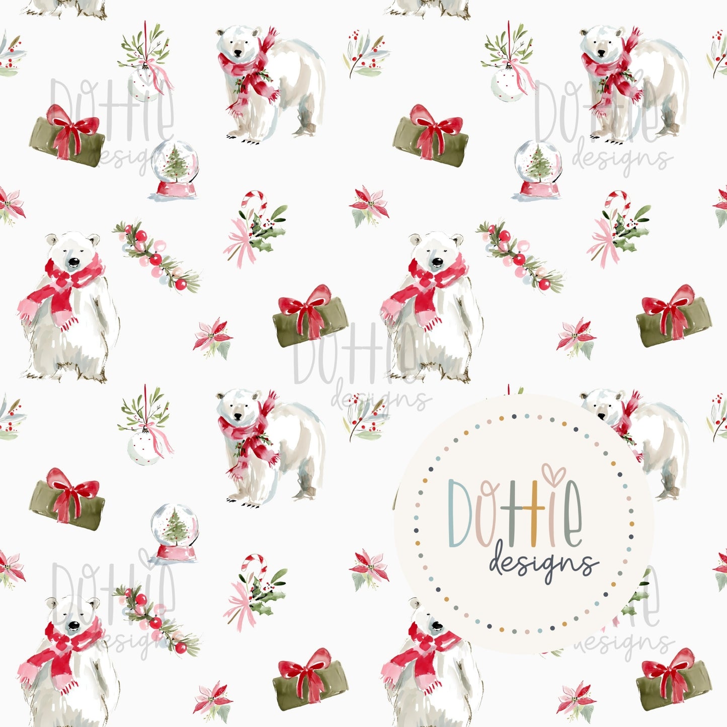 Polar Bear Christmas (White)