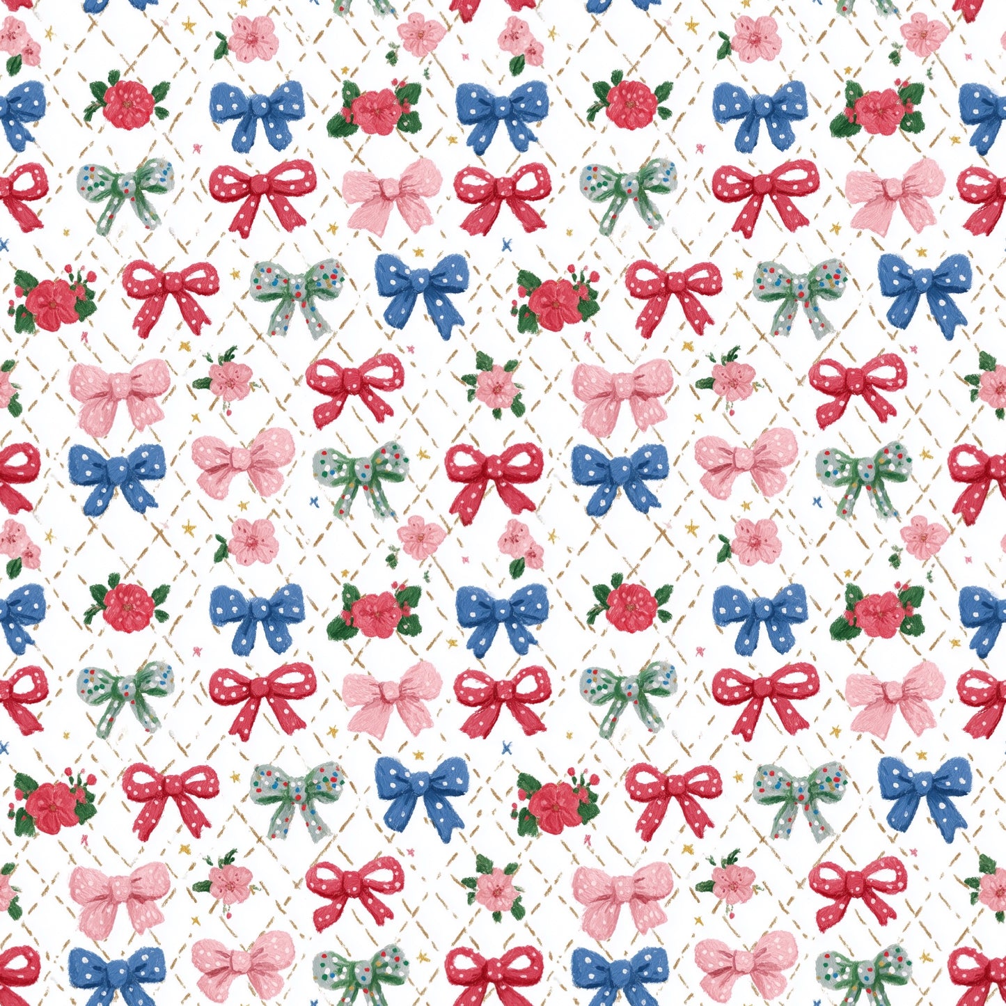 Preppy Coquette Digital Seamless Pattern