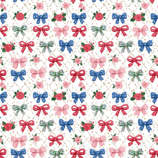 Preppy Coquette Digital Seamless Pattern