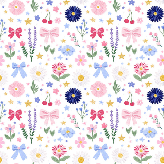 Preppy Fourth July Patchwork Digital Seamless Pattern
