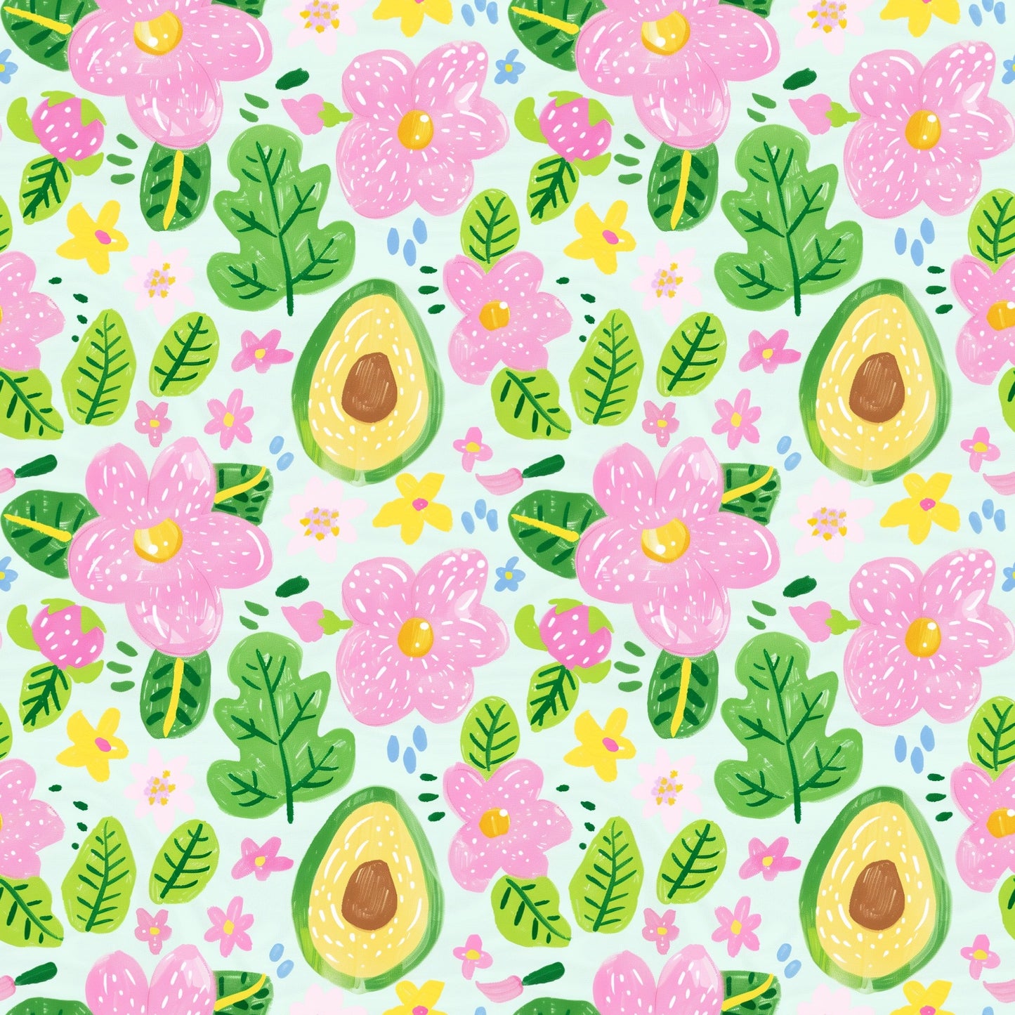 Preppy Fruit Digital Seamless Pattern