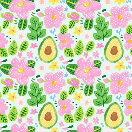 Preppy Fruit Digital Seamless Pattern