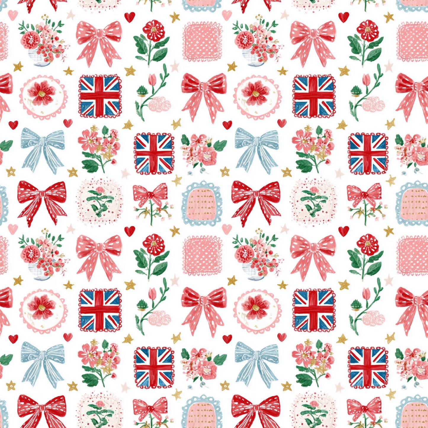 Preppy Great Britain Patchwork Digital Seamless Pattern