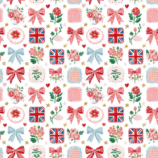 Preppy Great Britain Patchwork Digital Seamless Pattern
