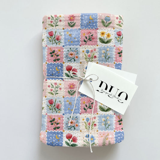 Preppy Patriotic Patchwork Digital Seamless Pattern