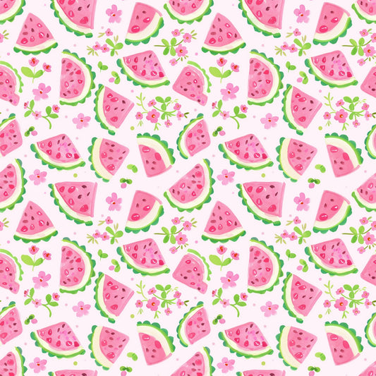Preppy Pink Watermelon Digital Seamless Pattern