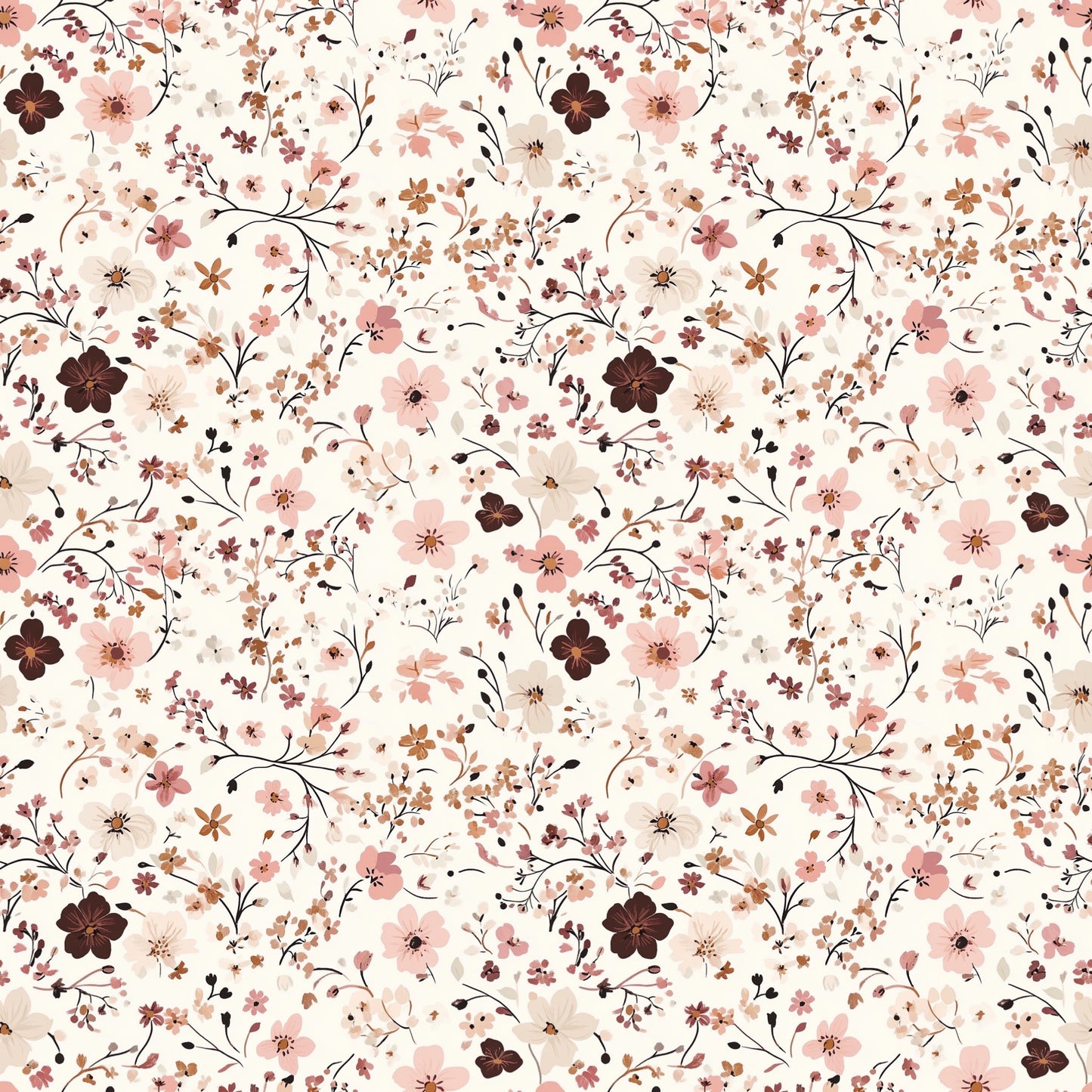 Pretty Blossoms Digital Seamless Pattern