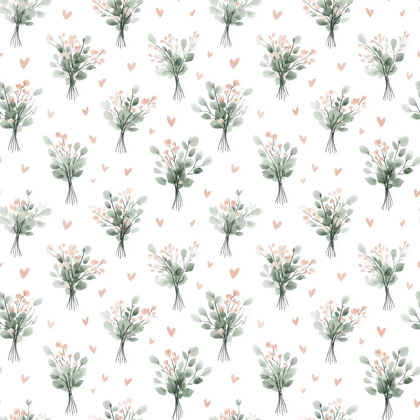 Pretty Floral Bouquets Digital Seamless Pattern
