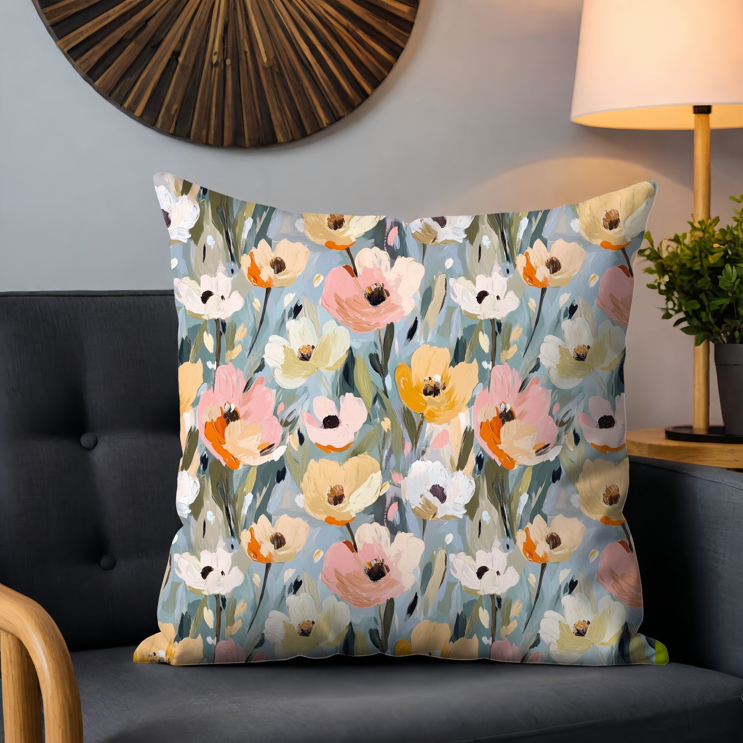 Pretty Floral Canvas Digital Seamless Pattern