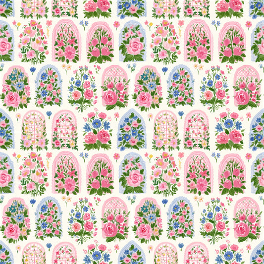 Pretty Floral Trellis Digital Seamless Pattern