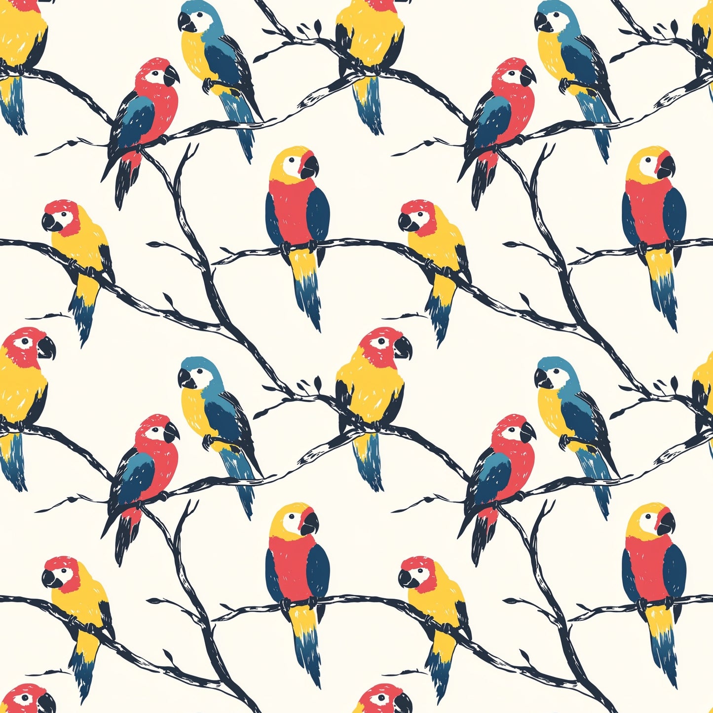 Macaw Parrots Digital Seamless Pattern