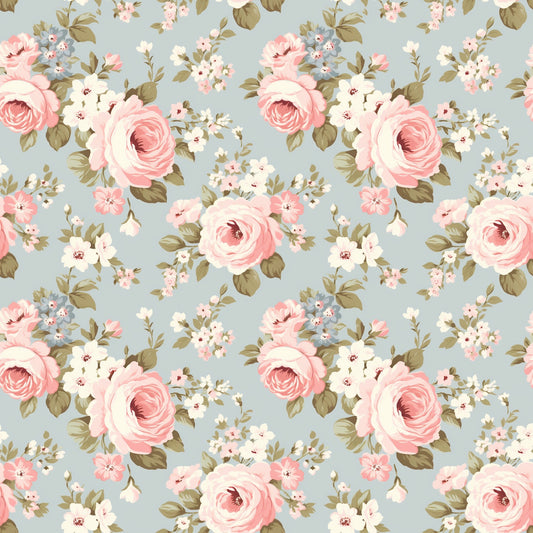 Pretty Pink Roses Digital Seamless Pattern