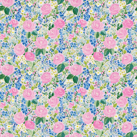 Pretty Spring Garden Digital Seamless Pattern