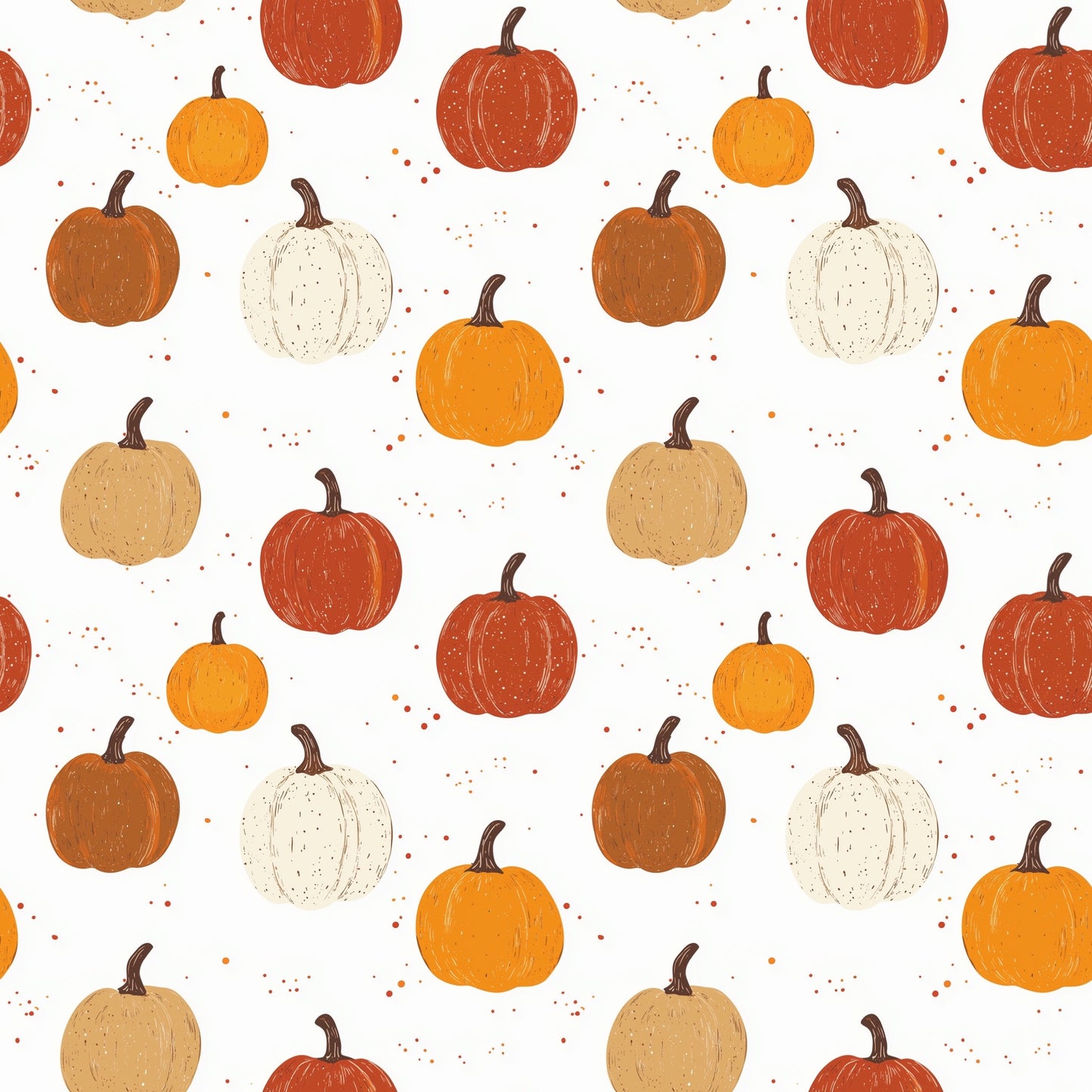 Pumpkin Picking Digital Seamless Pattern