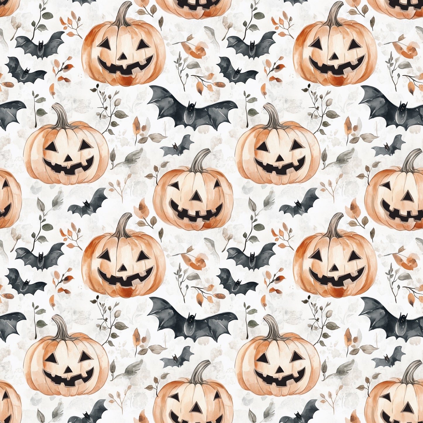 Pumpkins & Bats Digital Seamless Pattern