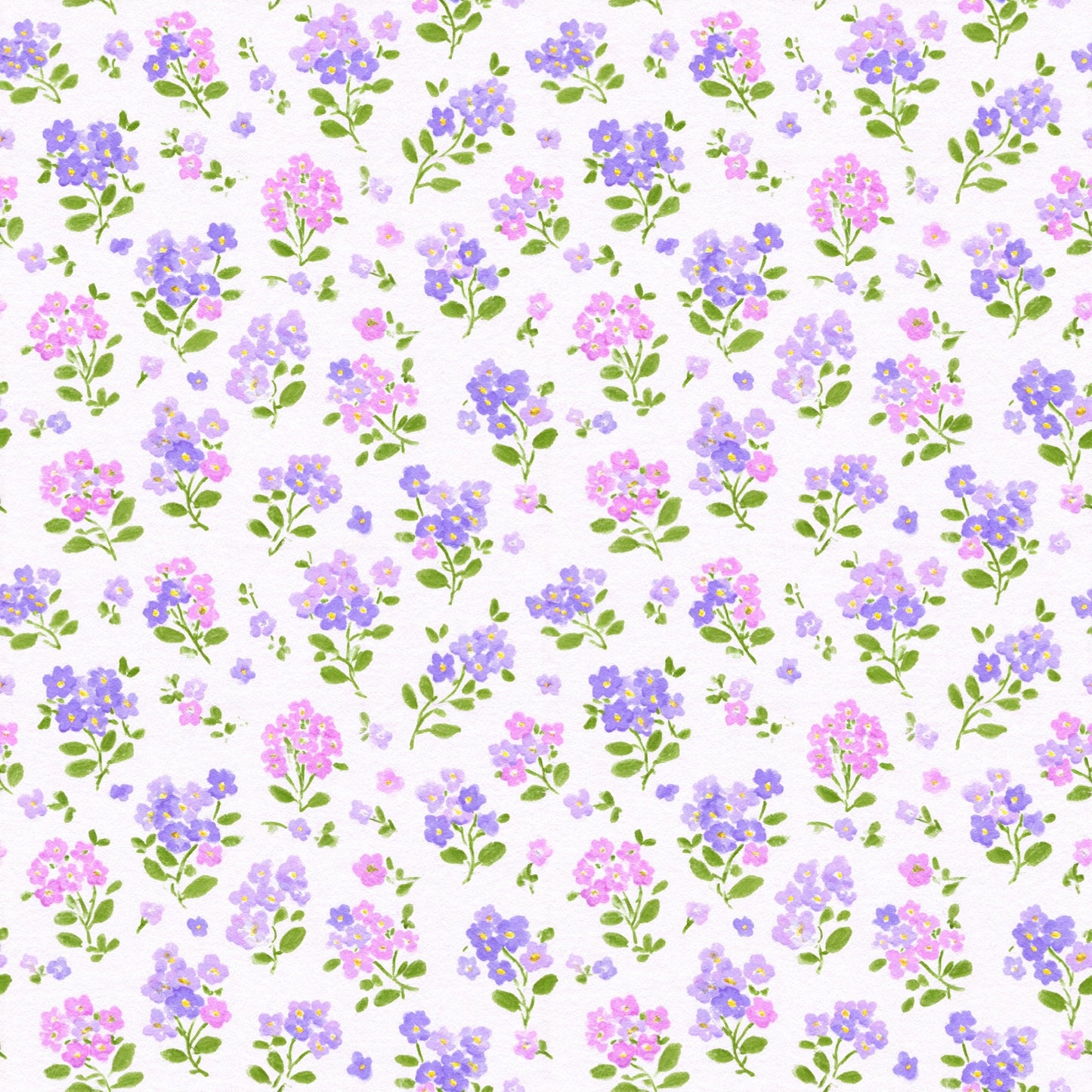 Purple Floral Clusters Digital Seamless Pattern
