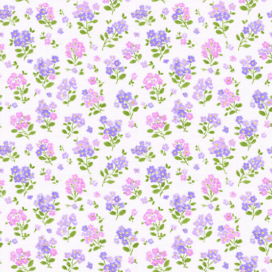 Purple Floral Clusters Digital Seamless Pattern