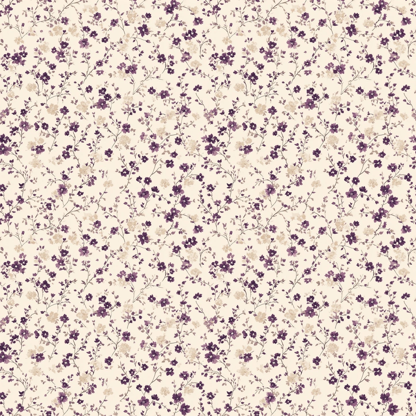Purple Tiny Ditsy Floral Digital Seamless Pattern