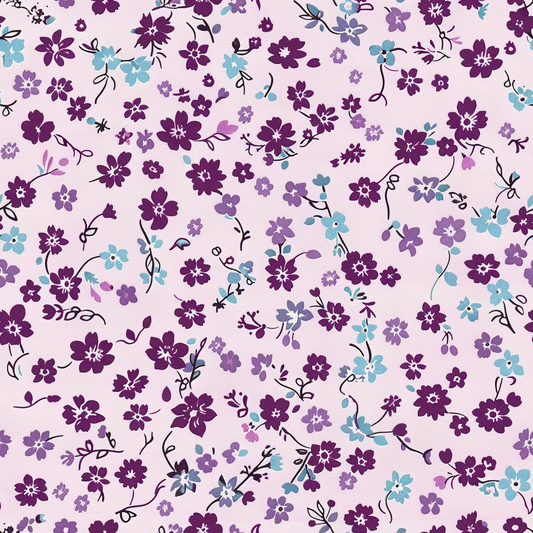 Purple & Blue Ditsy Floral Digital Seamless Pattern