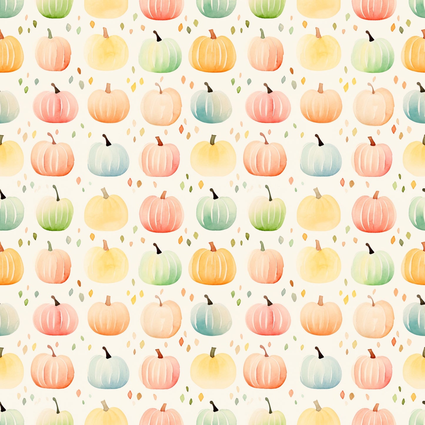 Rainbow Pumpkins Digital Seamless Pattern