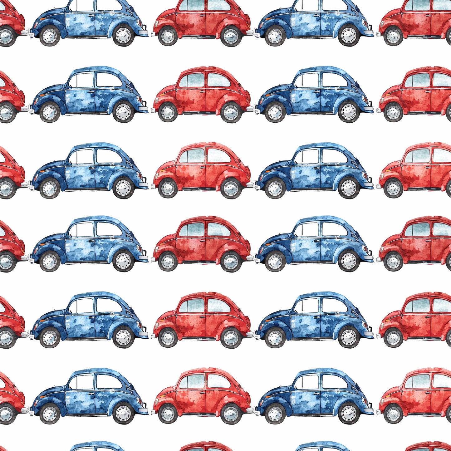 Red & Blue Cars Digital Seamless Pattern