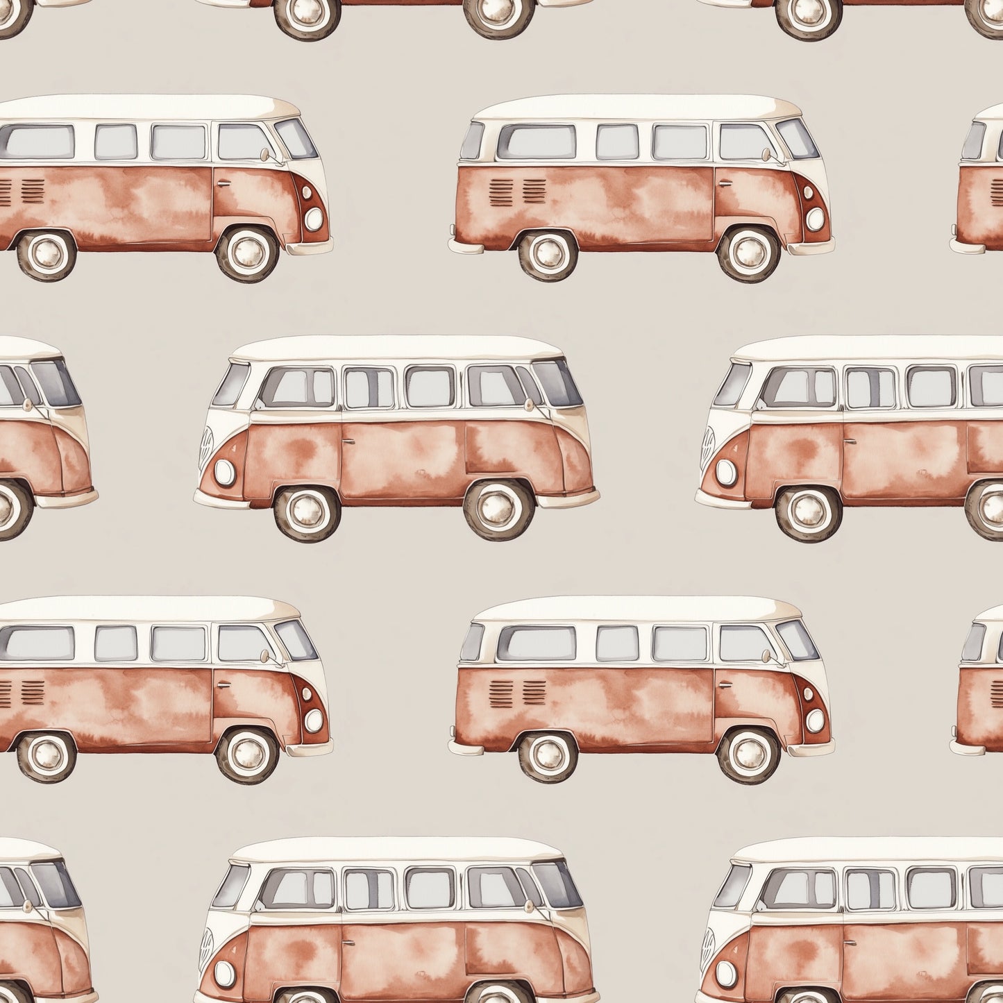 Red Campers Digital Seamless Pattern